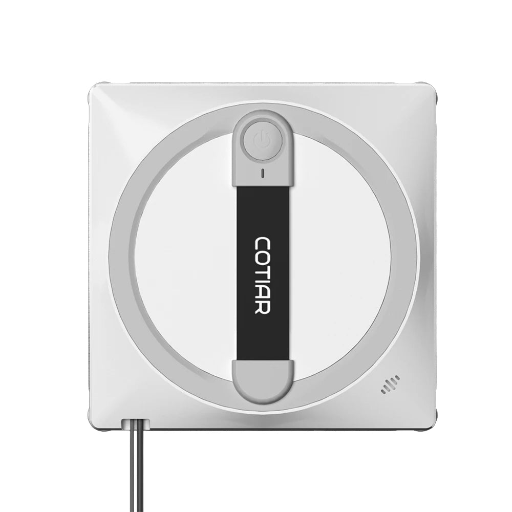 Robot lave-vitre Vega blanc, vu de face, sur fond blanc